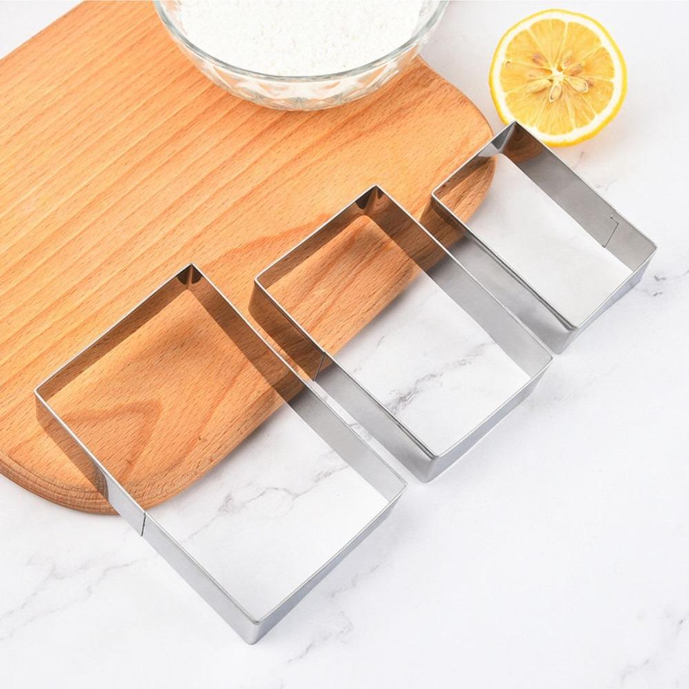 5Pcs/Set Stainless Steel Cookie Cutter Rectangle Dough Mold Bake Tools Biscuit Mold  Pastry