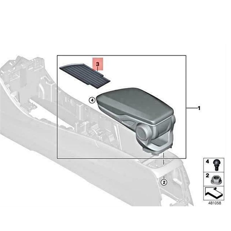 Ac29-Car Central Control Armrest Box Rubber Pad 51169387378 For BMW X1 F48 F49 2016+ X1 F3917-23 F45 F46 Storage Box Pad