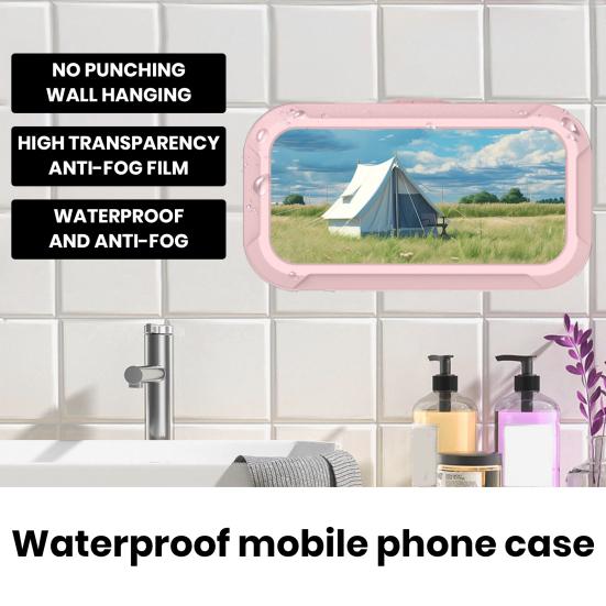 Handyhalterung Wand Drehbar Montiert 360-Grad Immersives Wasserdichtes Visuelles Erlebnis Transparente Handybox