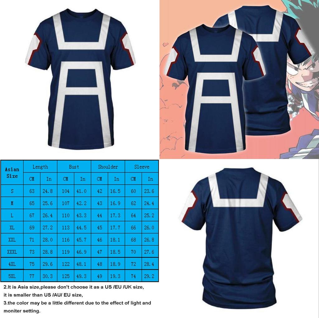 Mijn Boku No Hero Academia 3D Print T-shirt Voor Mannen En Vrouwen In Comfortabele Katoenmix