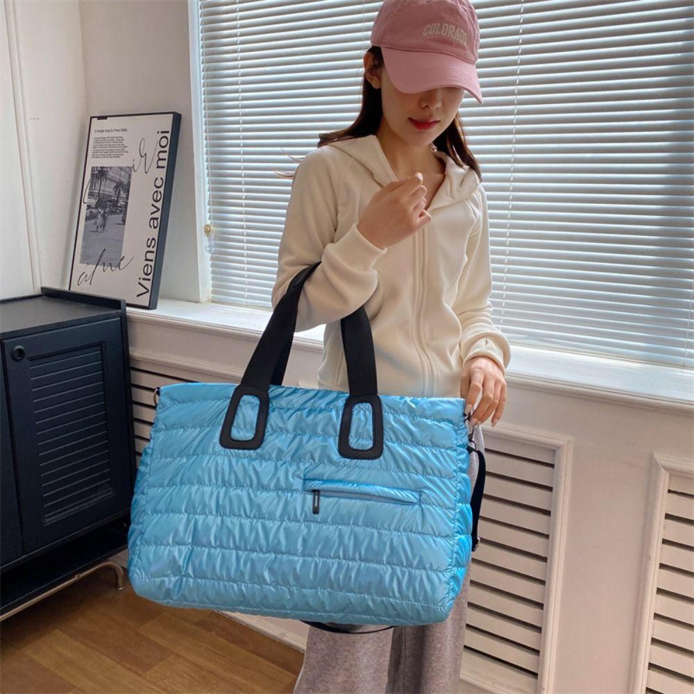 Foldable Women's Tote Bag Fitness Sports Travel Handbag Portable Quilted Gym Bag  Female