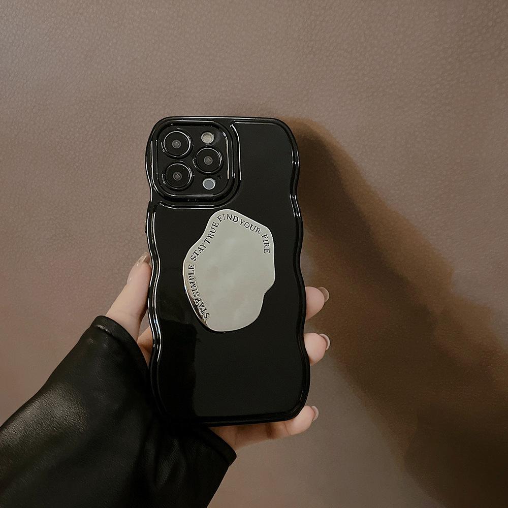 High Quality Stand Holder Ins Jane Black Phone Case For Iphone 13 Pro Max 14promax Plus 11 12 Promax Shockproof Back Conque