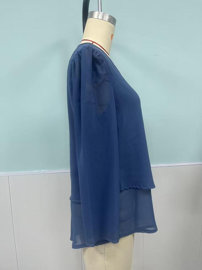 Available 2025: Versatile Summer Elegant Long Sleeve Chiffon Shirt
