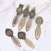 1/5PCS Gift For Friend Oval Style Antique Bronze Color Iron Metal Bookmark Vintage Cabochon Base Cameo Setting Cabochon Settings