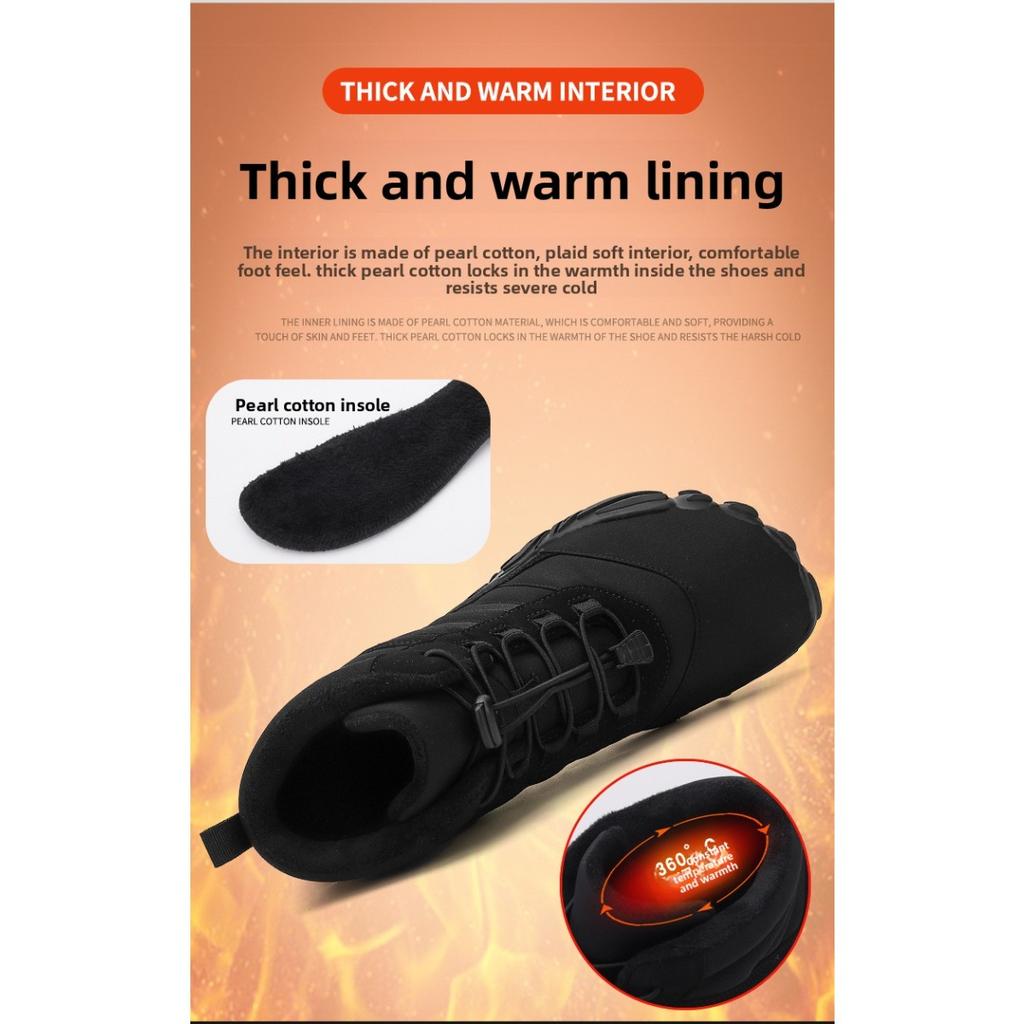 Winter Samt Fünf-Finger Schneestiefel für professionelle Wärme und Komfort, lässige Baumwollschuhe für Paare