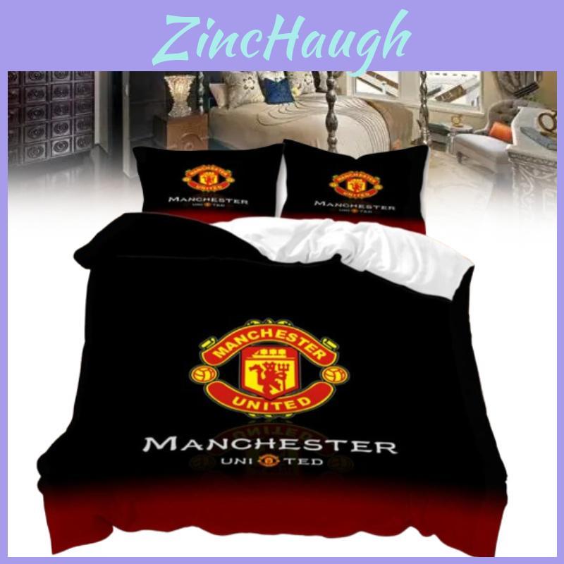 Modern Minimalist Manchester Pattern Digital Printed Bedding Set And Pillowcases For Bedroom Decor