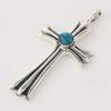Silver 925 Pendant Cross Necklace Cross Pendant Top Turquoise [cmy Select] Cmy190202-9