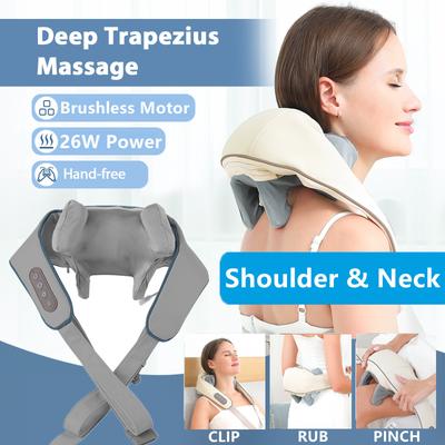Foreverlily 26W Brushless Motor Neck And Shoulder Massager Wireless Shoulder And Back Kneading Massage Shawl Neck Masajeador