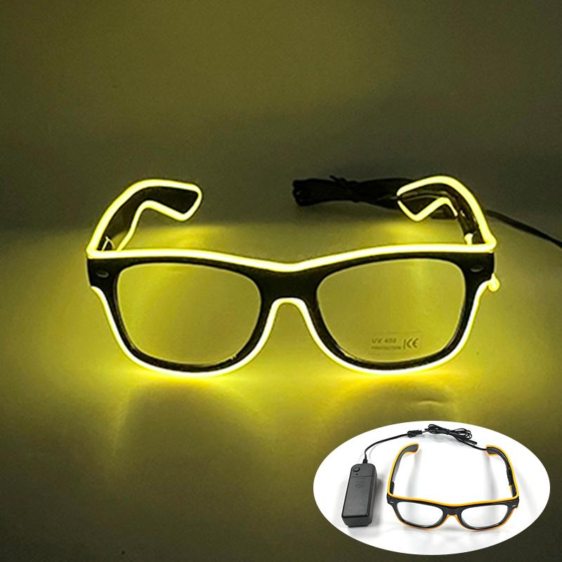Hot Sale Luminous Neon Glasses With Lights LED Eyeglasses Bar Rave Parties Props Glowing Glasses Festival Club Supplies