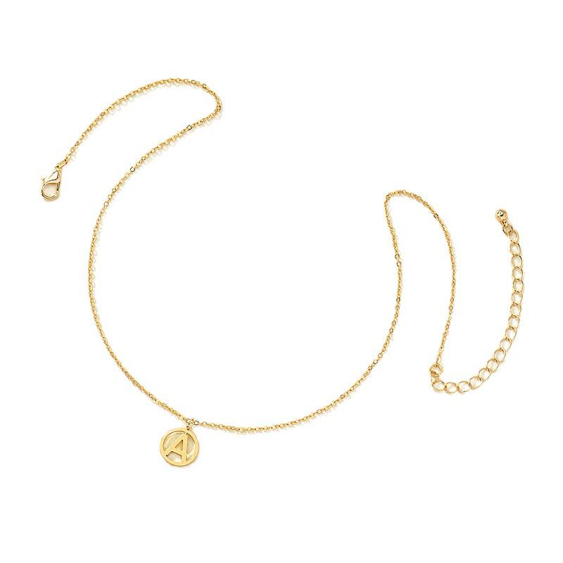 Round A-Z Alphabet Pendant Necklace for Women - Simple, Trendy Fashion Jewelry