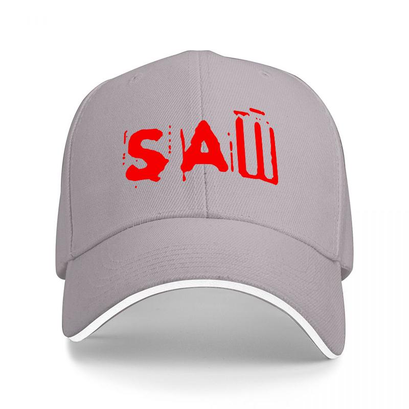 SAW Movie Logo Black Baseball Cap with Red Horror Design for Fans of the Classic Thriller Film Series