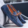 Suede Leather Male Slip On Flats Breathable Mocasines Handmade Casual Loafers Formal Driving Shoes Ultra-light Mens Boat Shoes
