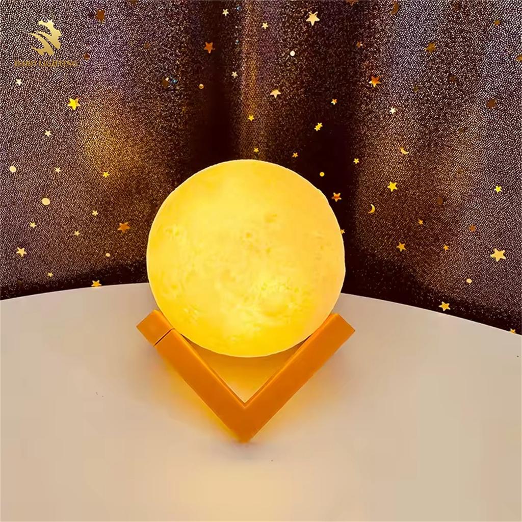 Hot Selling Modern Moon & Planet LED Desk Lamp USB Rechargeable ABS Nightstand with Shape Switch Home DIY Graffiti Style