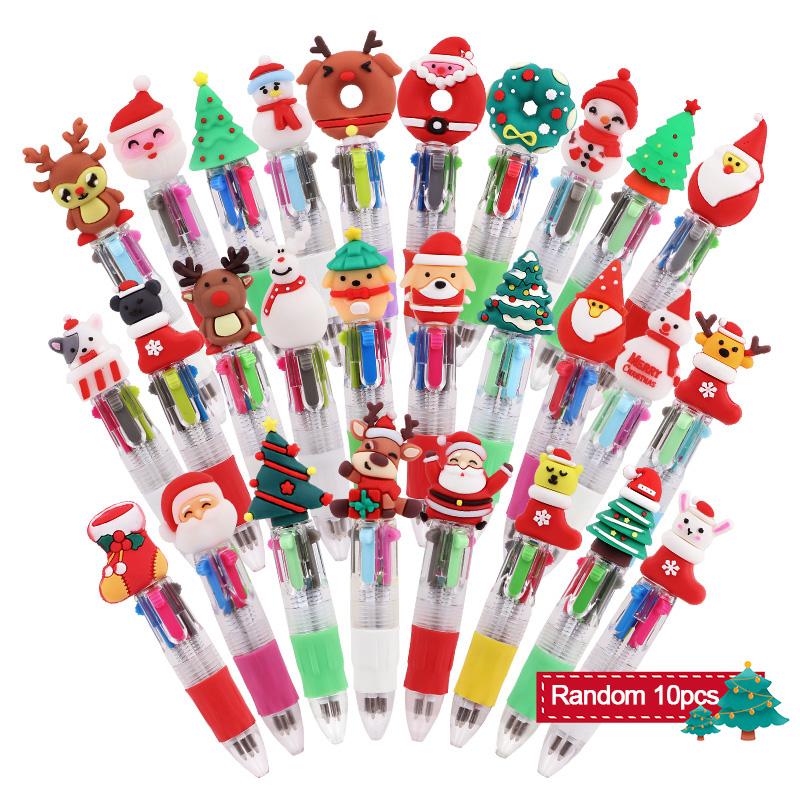 5-20Pcs Christmas Themed Pens Mini 4 Colors Ballpoint Pen Kids Christmas New Year Gifts Birthday Party Favors School Rewards