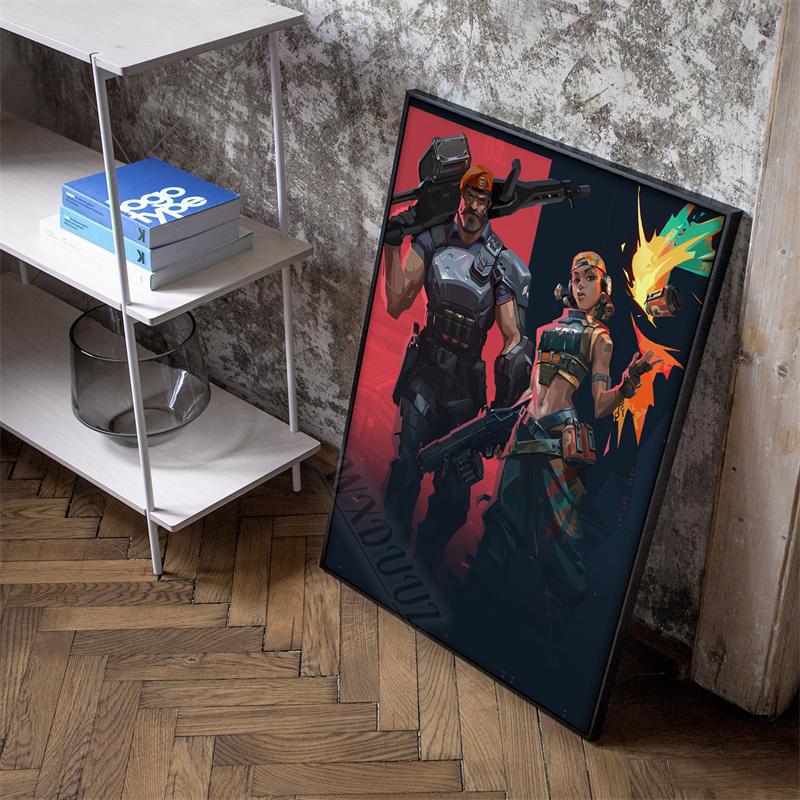 Valorant Klasická videohra Anime 80. léta Retro obraz do obývacího pokoje Herna Obraz na plátně Umělecká výzdoba domova Tisk plakátu Dárek