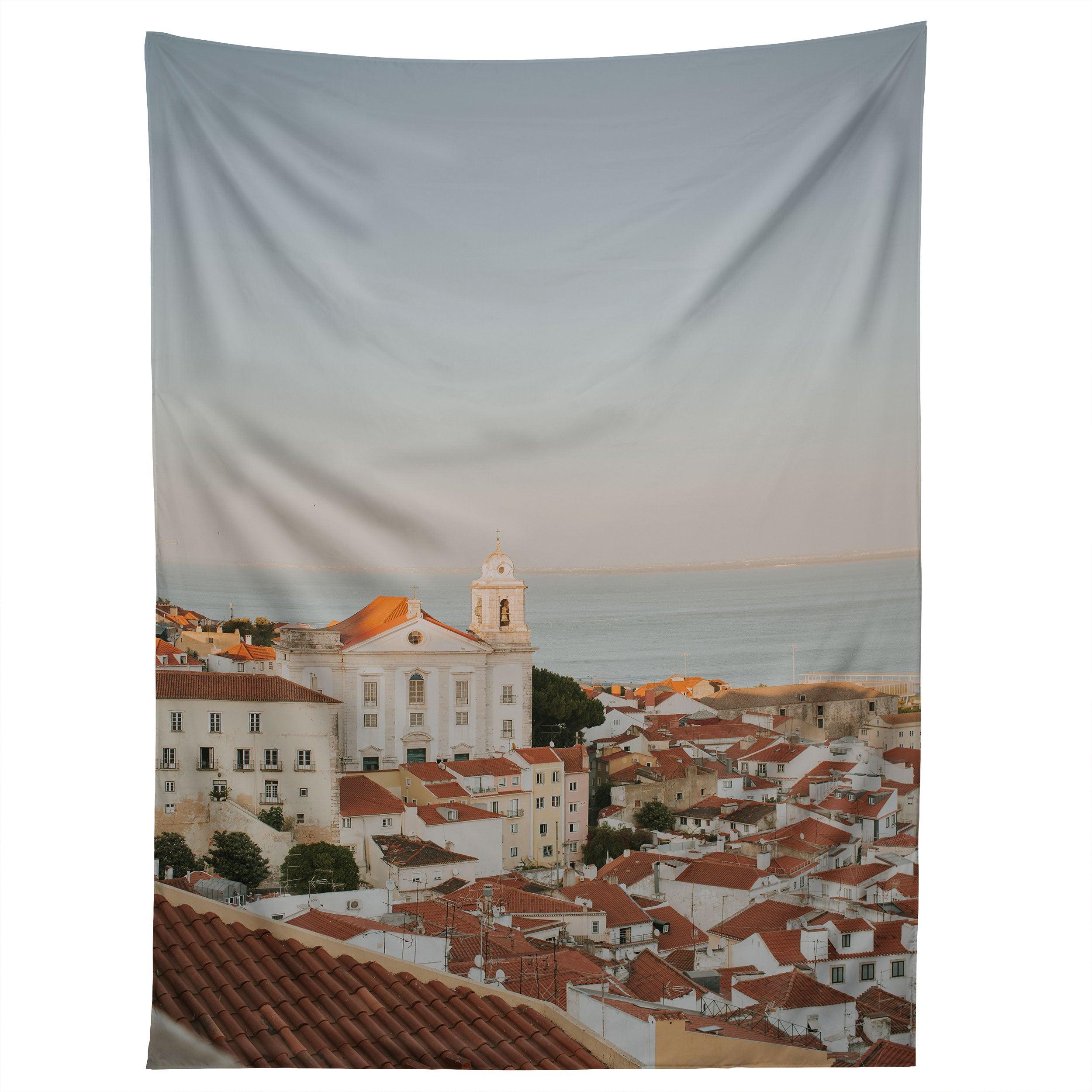 PINK SUNSET IN LISBON tapestry 75x100