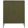 vidaXL Beistellschrank Olivgrün 80x35x101,5 cm Stahl