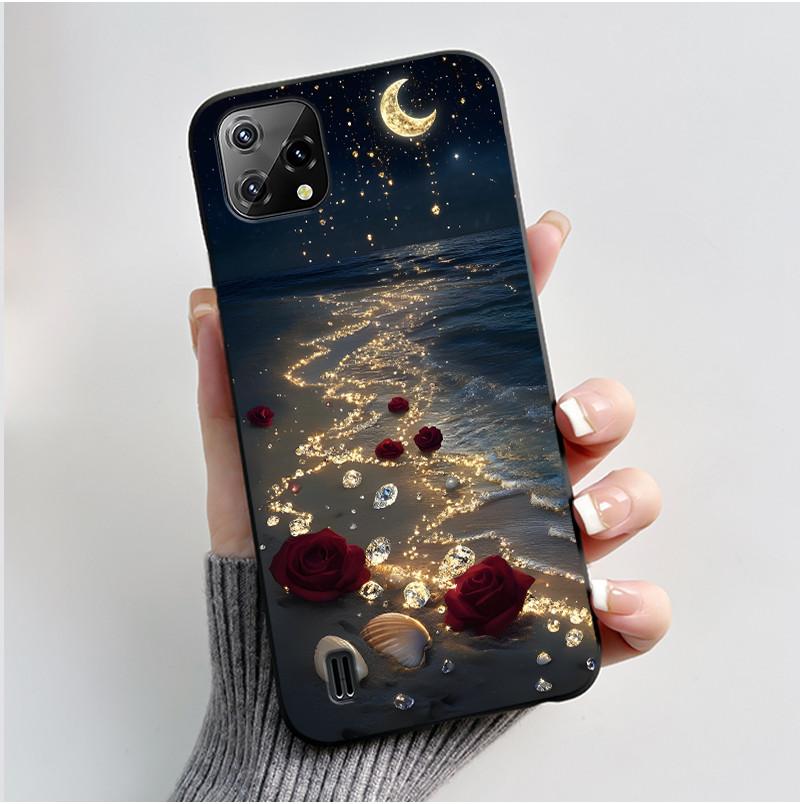 For Blackview A55 Case Oscal C60 Back Cover Luxury Cute Love Rabbit Funny Pattern Black TPU Soft Silicone Protective Phone Case