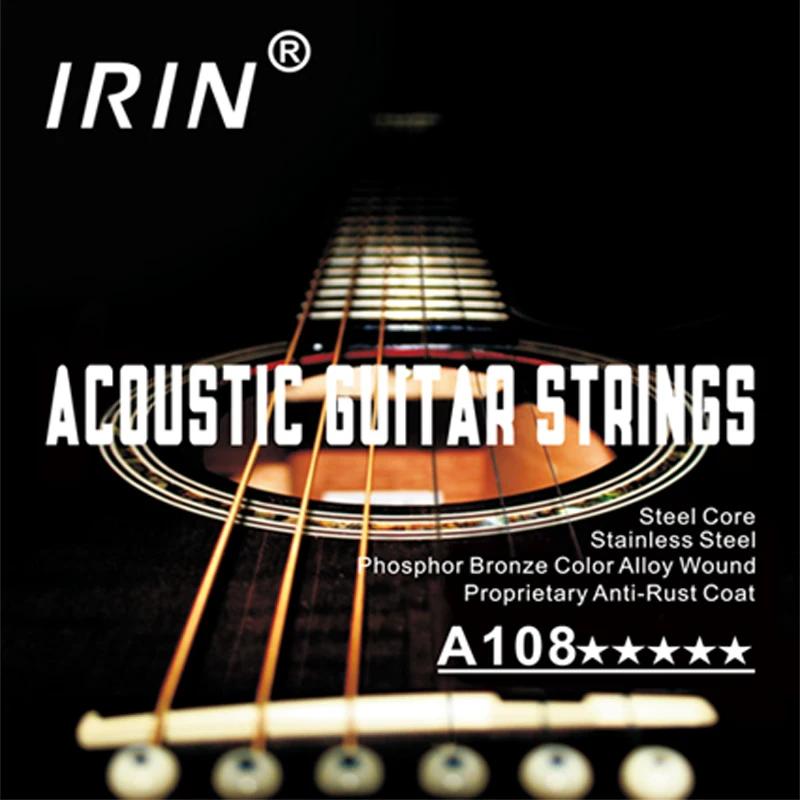 IRIN Acoustic Guitar Strings Stainless Steel Wire Rustproof Guitarra Strings Acoustic Guitar Portable Accessories