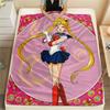 Sailor Moon Sailor Moon pattern Flannel Blanket, High quality Comfortable for All Seasons, Home Decor, Warmth and Comfort, Perfect for Gifts.
