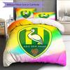 ADO Den Haag Muster Bettwäsche Steppbett Set Heimdekoration Geschenk (1 Bettbezug + 2 Kissenbezüge (ohne Füllung))