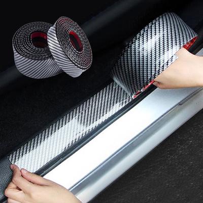 Car Stickers 5D Carbon Fiber Rubber Styling Door Sill Protector DIY Door Sill Protector Edge Guard Car Stickers Car