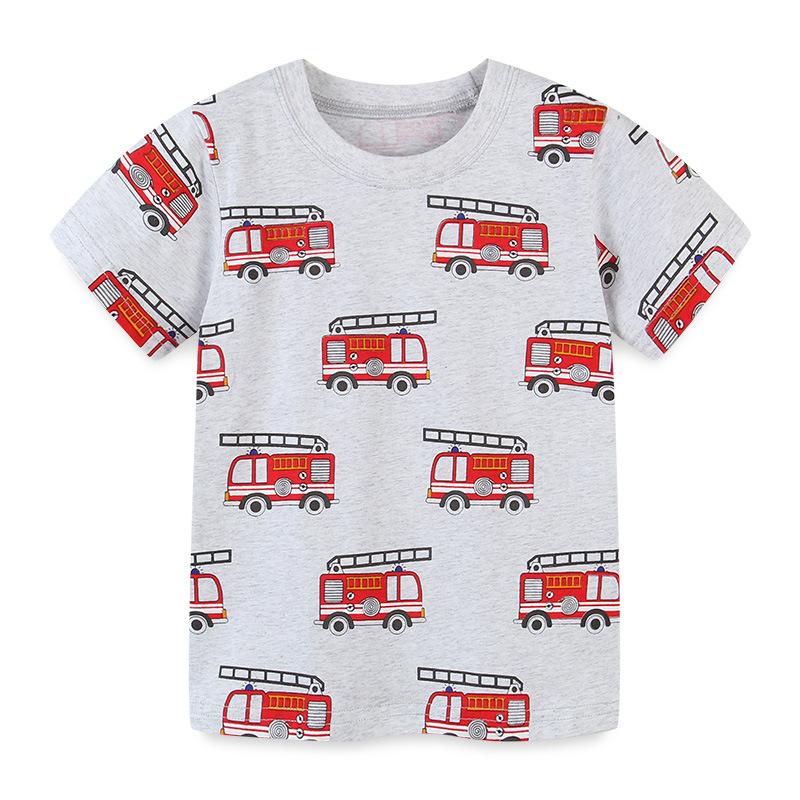 Children s short-sleeved T-shirt Summer new product for children with round neck cartoon children s T-shirt for boys knitwear 2Y(90cm)