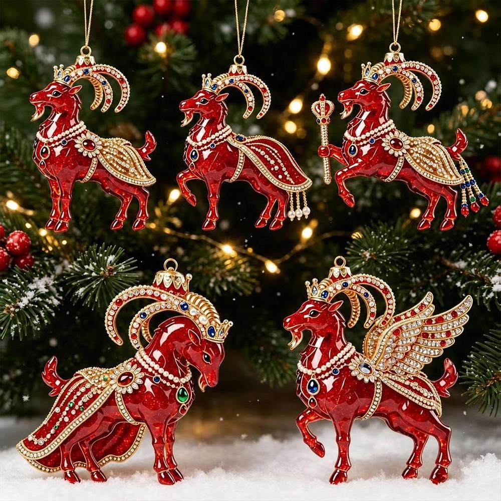 Acrylic Goat Pendant 2D Flat Animal Hanging Decoration Holiday Party Decor