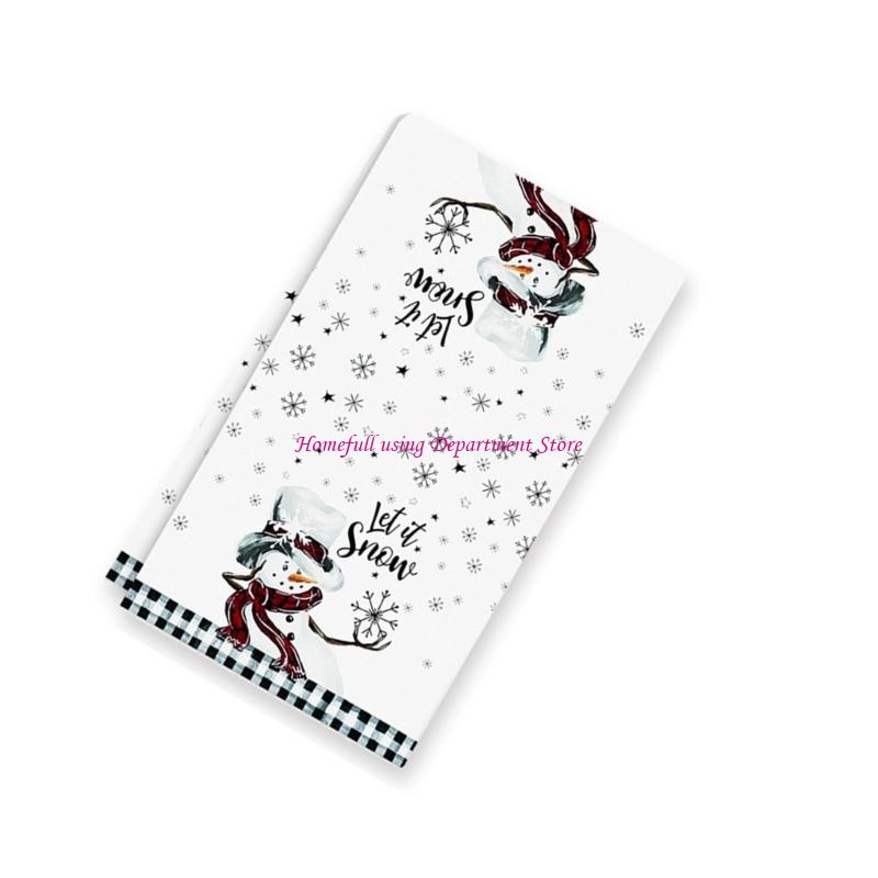 Christmas Dish Cloth Soft Absorbent Polyester Kitchen Towel With Festival Holiday Designs