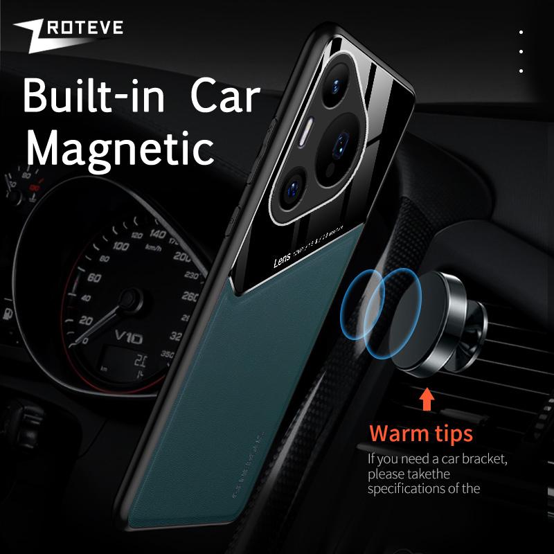 For Pura70 Pro Case Zroteve PU Leather Car Magnetic Hard PC Cover For Huawei Pura 70 P70 Ultra P60 P60Pro P70Pro Phone Cases