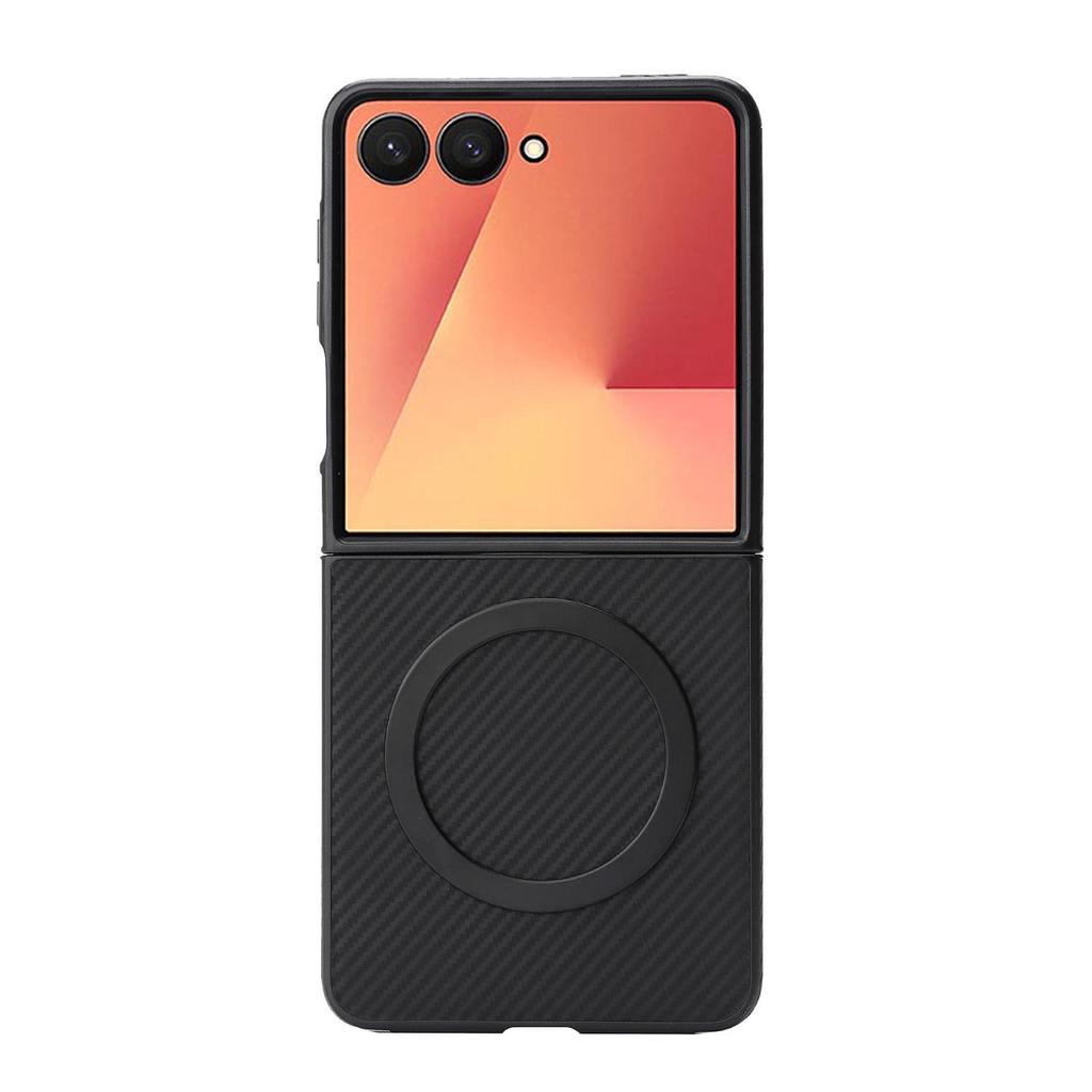Magnetický nárazuvzdorný kryt s texturou uhlíkových vláken pro Samsung Z Flip3/4/5/6/7