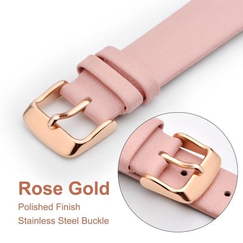 WOCCI 20mm Stainless Steel Polished Pin Buckle Watch Band Replacement Clasp, Rose Gold (Large)