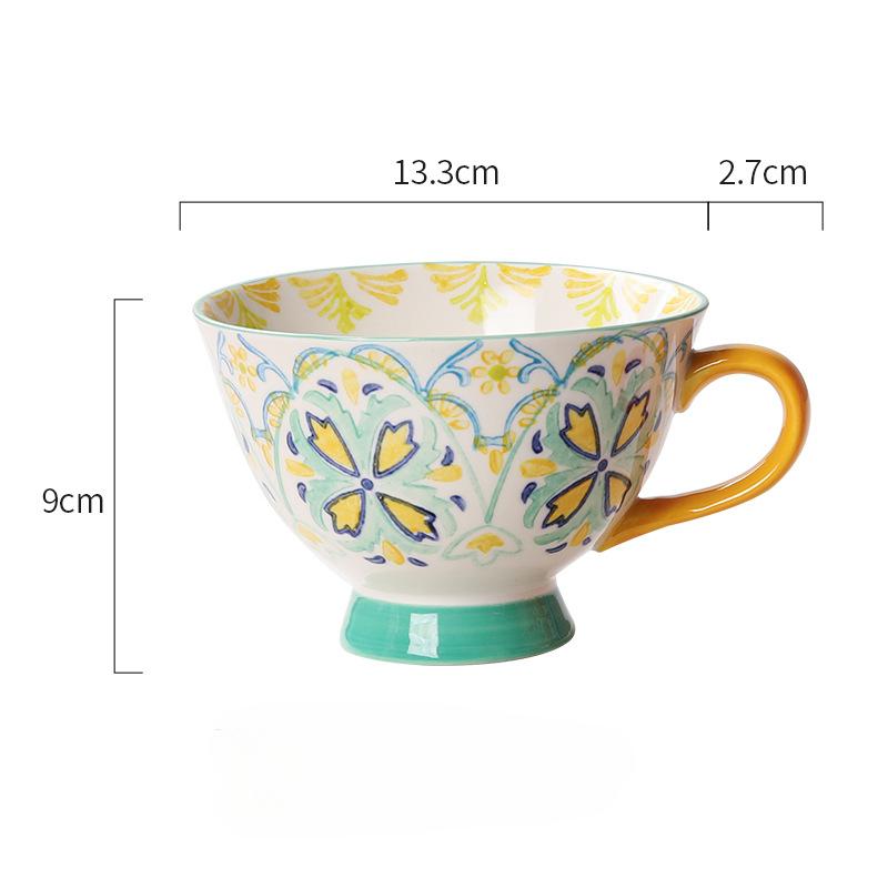 Large Capacity Oat Milk Breakfast Bowl Ceramic Mug Creative Personality Cute Home INS Coffee Cup Decoration Ornament
