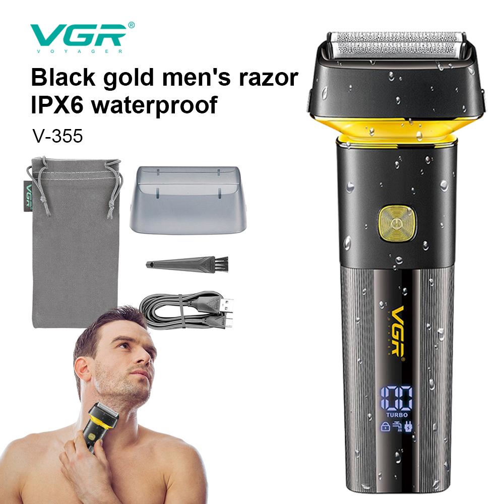 VGR V-355 3D Floating Wet Dry Electric Shaver for Men Rechargeable Facial Electric Shaver IPX6 Waterproof Reciprocating Hair Trimmer Home Razor Shaver