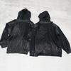 23SS Schwarz Schlammgefärbt Used Reißverschluss Kapuzenpullover Jacke