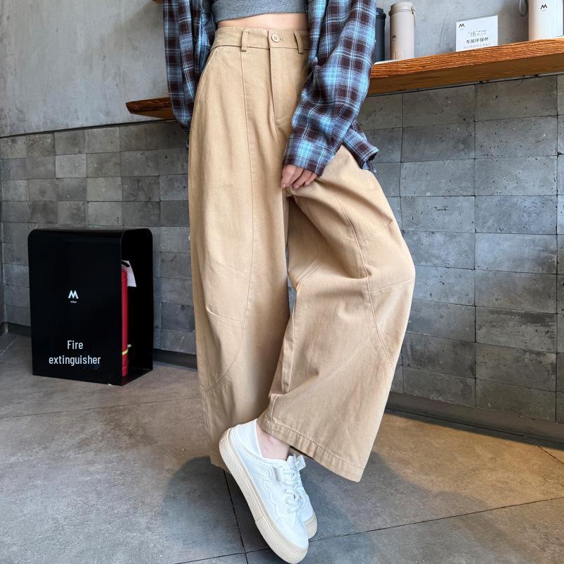 

Women s Spring Collection: Khaki Nine-Tenths Cropped Versatile Wide-Leg Pants - Petite, Loose, Slimming, Casual, Straight-Leg. Double Extra Large хаки