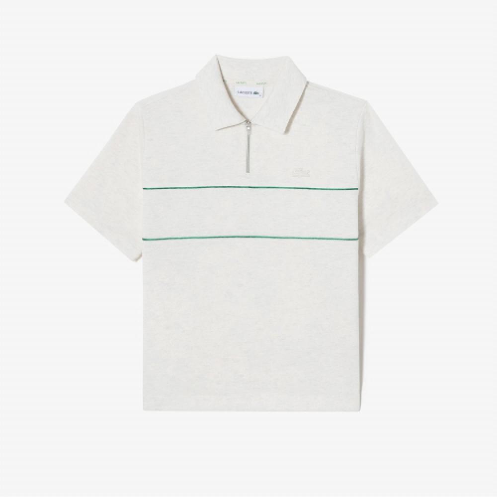 

LACOSTE Женская толстовка на молнии с короткими рукавами [Серый Меланж]