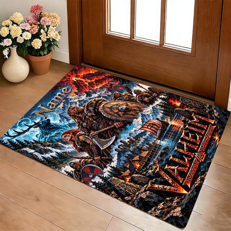Custom Name Valheim Carpet Rug for Bedroom Living Room Home Sofa Decoration,Playroom Sofa Office Home Decor Game Large Decor Floor Mat