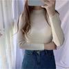 Sweater Women Take Inside the Thin Autumn Winter Solid Color Basic Paragraph Half High Collar Bottoming Knit Sweater Female