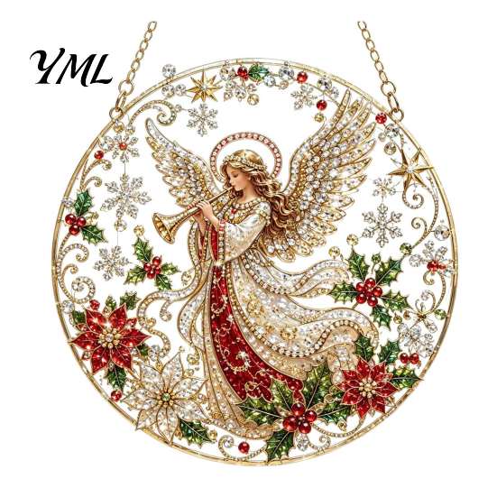 Innovative Holiday Gifts for Relatives Christmas Hanging Diamond Art Ornament, 2D Acrylic Pearl Painting Ornaments Tree Pattern Suncatcher,