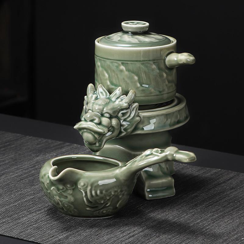 Set Automatico in Celadon dei Dodici Zodiaci per Uso Domestico, Infusore da Tè Pigro, Alta Estetica Tendenza Nazionale Affari