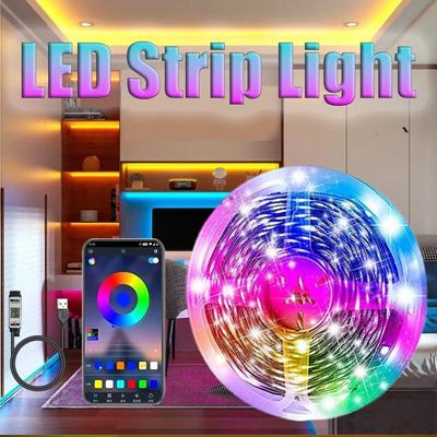 1M–30M RGB LED Strip Lights with Bluetooth APP Control Smart 5050 SMD Flexible Tape Lights for Living Room Bedroom Party Decoration