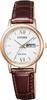CITIZEN CITIZEN Cowhide Women's Watch, COLLECTION, Light-Powered Eco-Drive, Leather, White, EW3252-07A