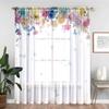 1pc Romantic Cherry Blossom Falling Printed Gauze Curtain, Spring Flower Series Translucent Simple Home Decoration Curtain