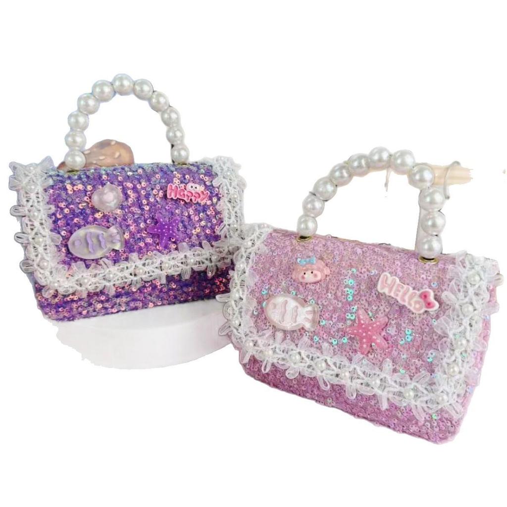 Přizpůsobitelné crossbody tašky pro dívky: Roztomilé mašličky, perlové a flitrované vzory