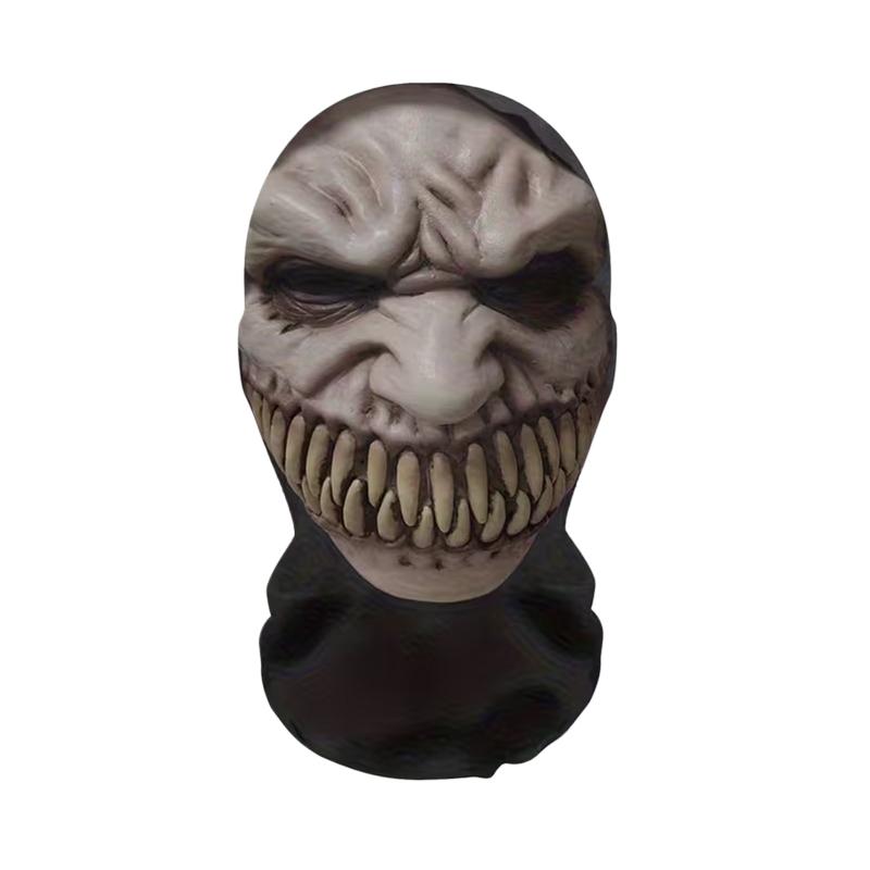 1Pcs Horror Skull Zombie Full Face Mask Breathable Mesh Headgear Cosplay Prop For Halloween Party Prank Carnival Costume