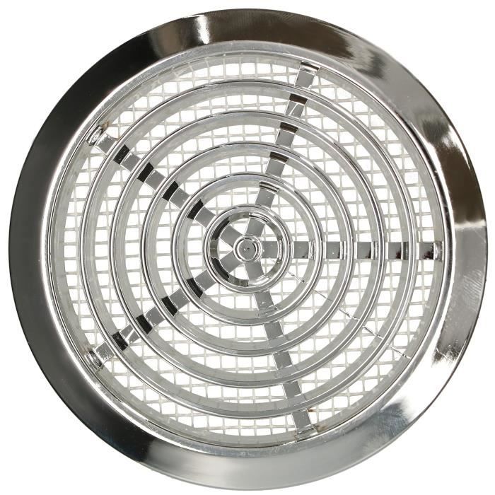 Grille D'aération - KOTARBAU - Rond - Chrome - Diamètre 80 Mm - Moustiquaire