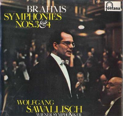 LP Record WOLFGANG SAWALLISCH  Brahms Symphonies No. 3 and 4 FG111 FONTANA 1973 Japan Classical Used