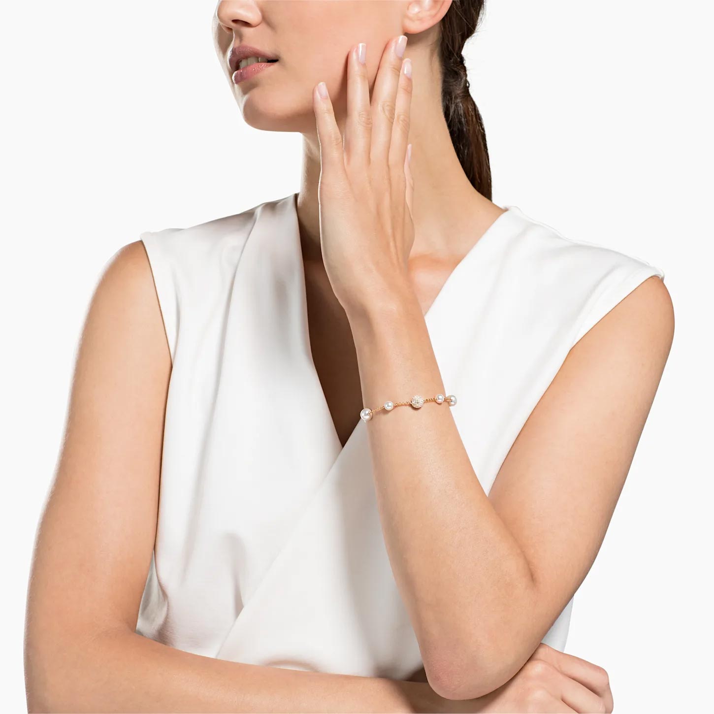 Swarovski Remix Chain Bracelet 5365738 balts