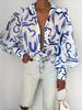 Elegant Semi-Transparant Shirt met revers & Lantaarnmouwen - Perfect voor Lente & Herfst